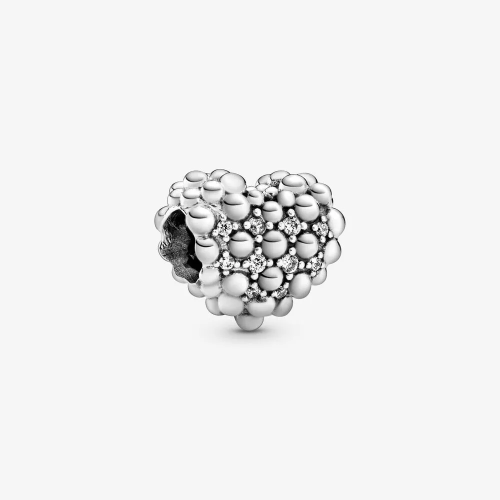 PANDORA Beaded Sparkling Heart Charm - 798681C01