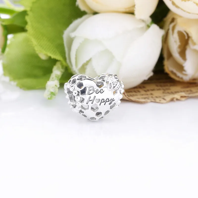 PANDORA Bee Happy Honeycomb Heart Charm - 798769C00