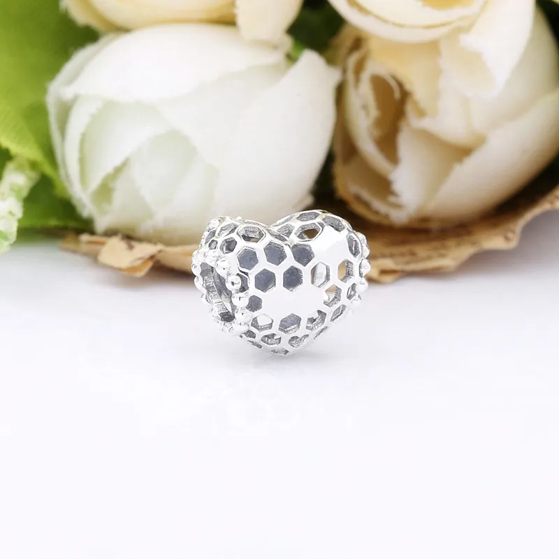 PANDORA Bee Happy Honeycomb Heart Charm - 798769C00