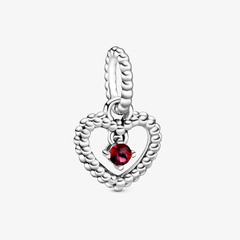 pandora blazing red beaded heart dangle charm 798854c02