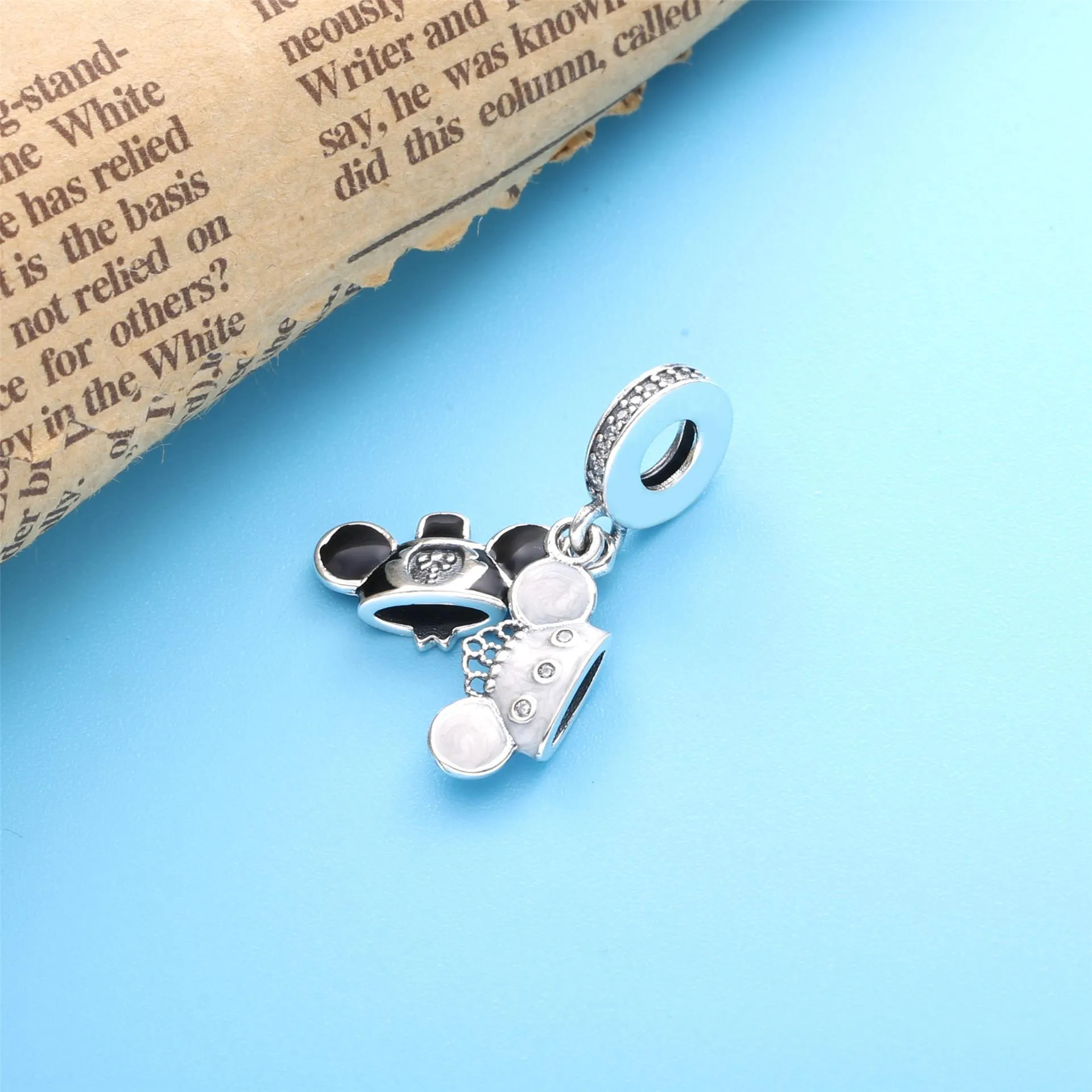 PANDORA Disney Mickey and Minnie wedding sterling silver dangle - 798804C01