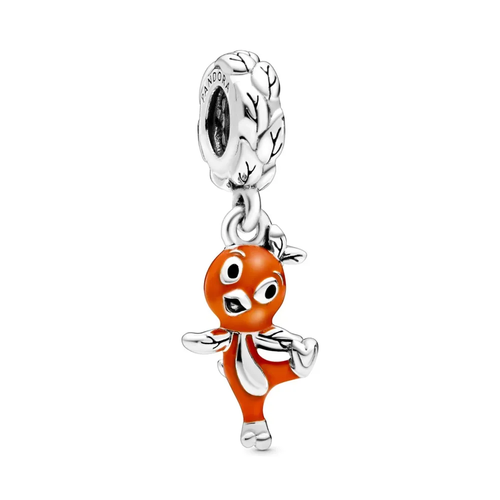 PANDORA Disney orange bird sterling silver dangle with orange and black enamel - 798877C01