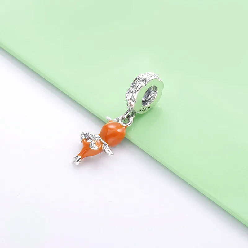 PANDORA Disney orange bird sterling silver dangle with orange and black enamel - 798877C01