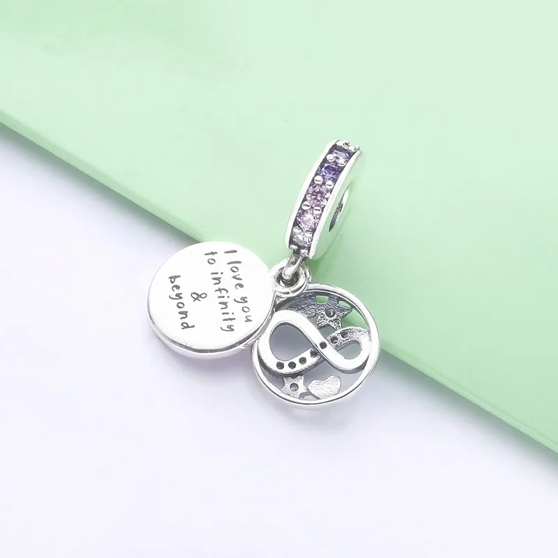 PANDORA Glittering Infinity Hearts & Stars Dangle Charm - 798829C01