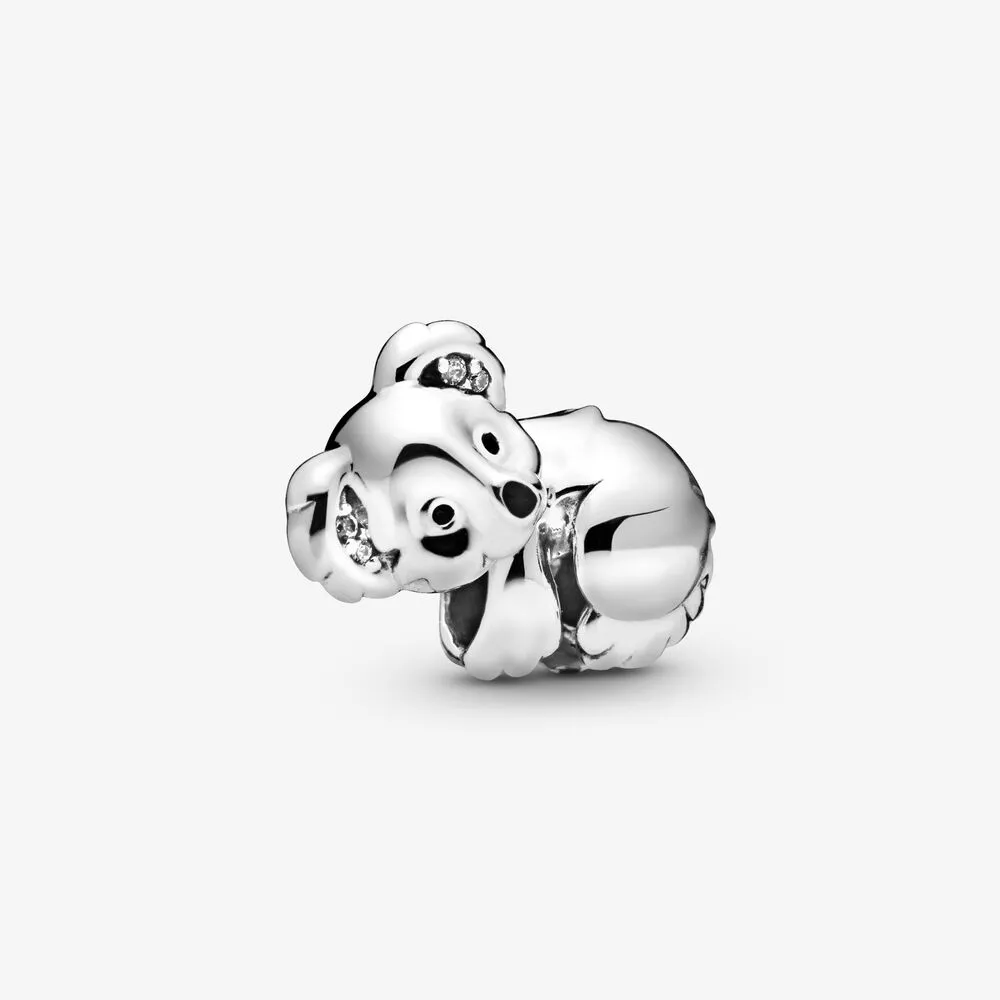 pandora koala charm black enamel clear cz 798431c01