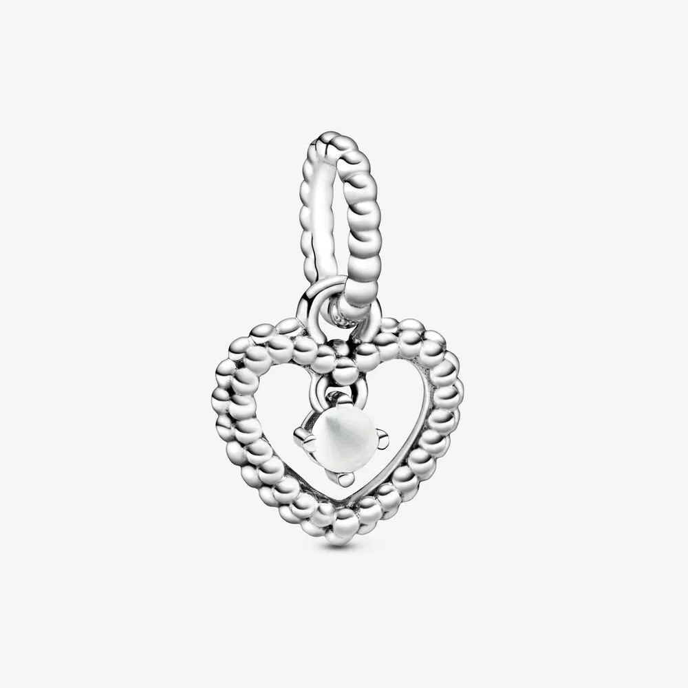 pandora milky white beaded heart dangle charm 798854c04