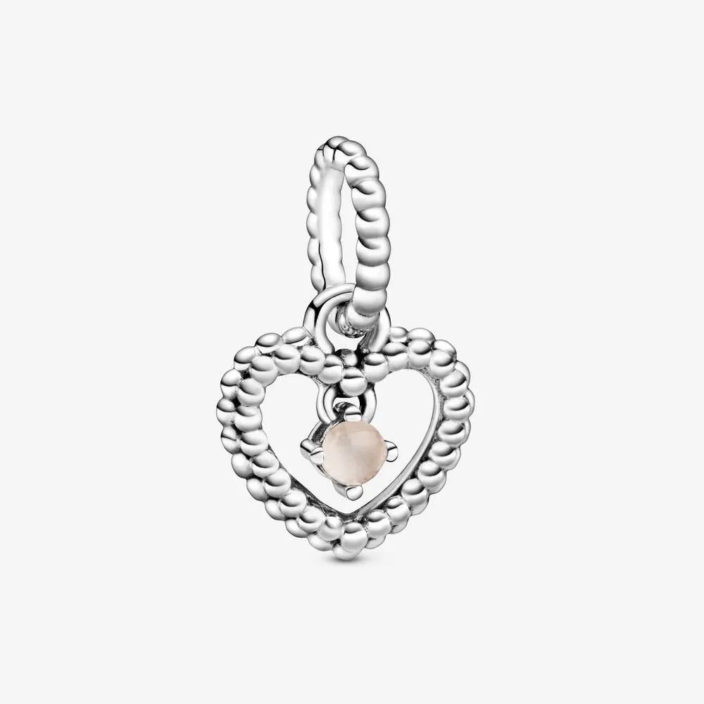 pandora misty rose beaded heart dangle charm 798854c06