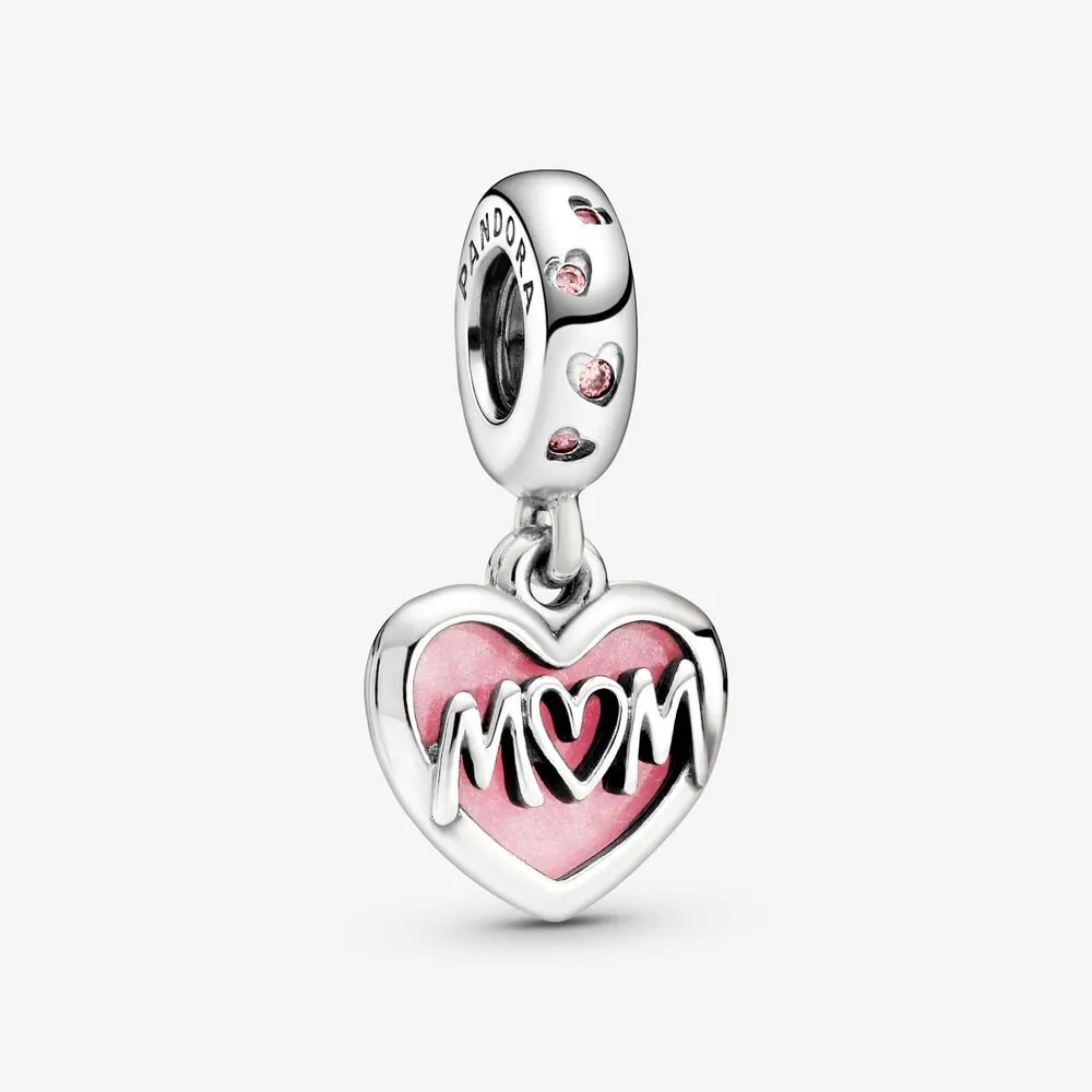 PANDORA Mom Script Heart Dangle Charm - 798887C01