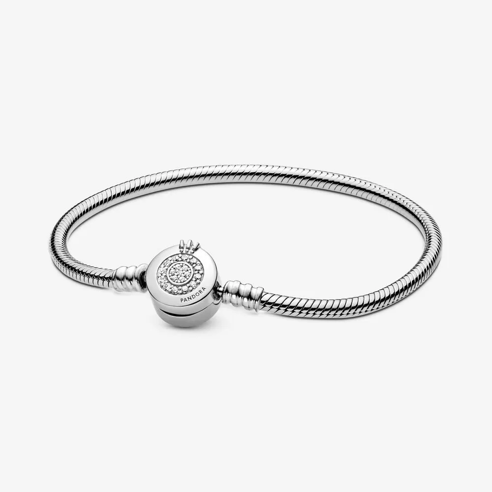 Pandora Moments Sparkling Crown O Snake Chain Bracelet - 599046C01