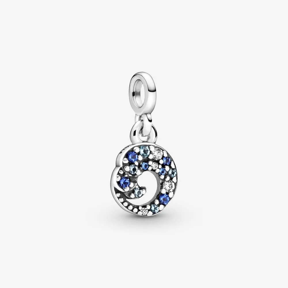 PANDORA My Blue Ocean Wave Dangle Charm - 799010C01