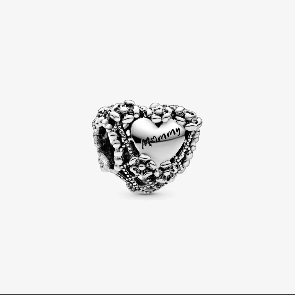 pandora openwork flower heart mommy charm 798892c00