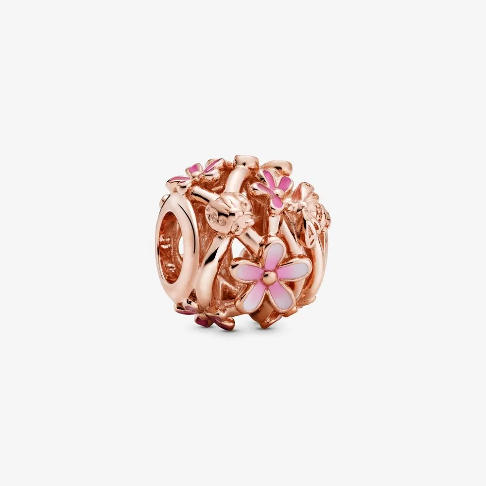 pandora openwork pink daisy flower charm 788772c01