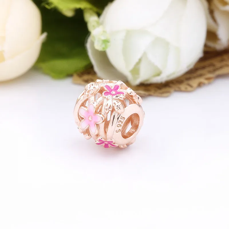 PANDORA Openwork Pink Daisy Flower Charm - 788772C01