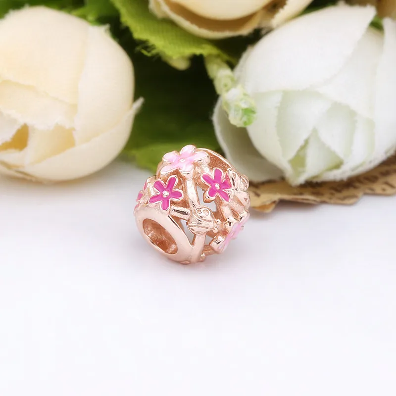 PANDORA Openwork Pink Daisy Flower Charm - 788772C01