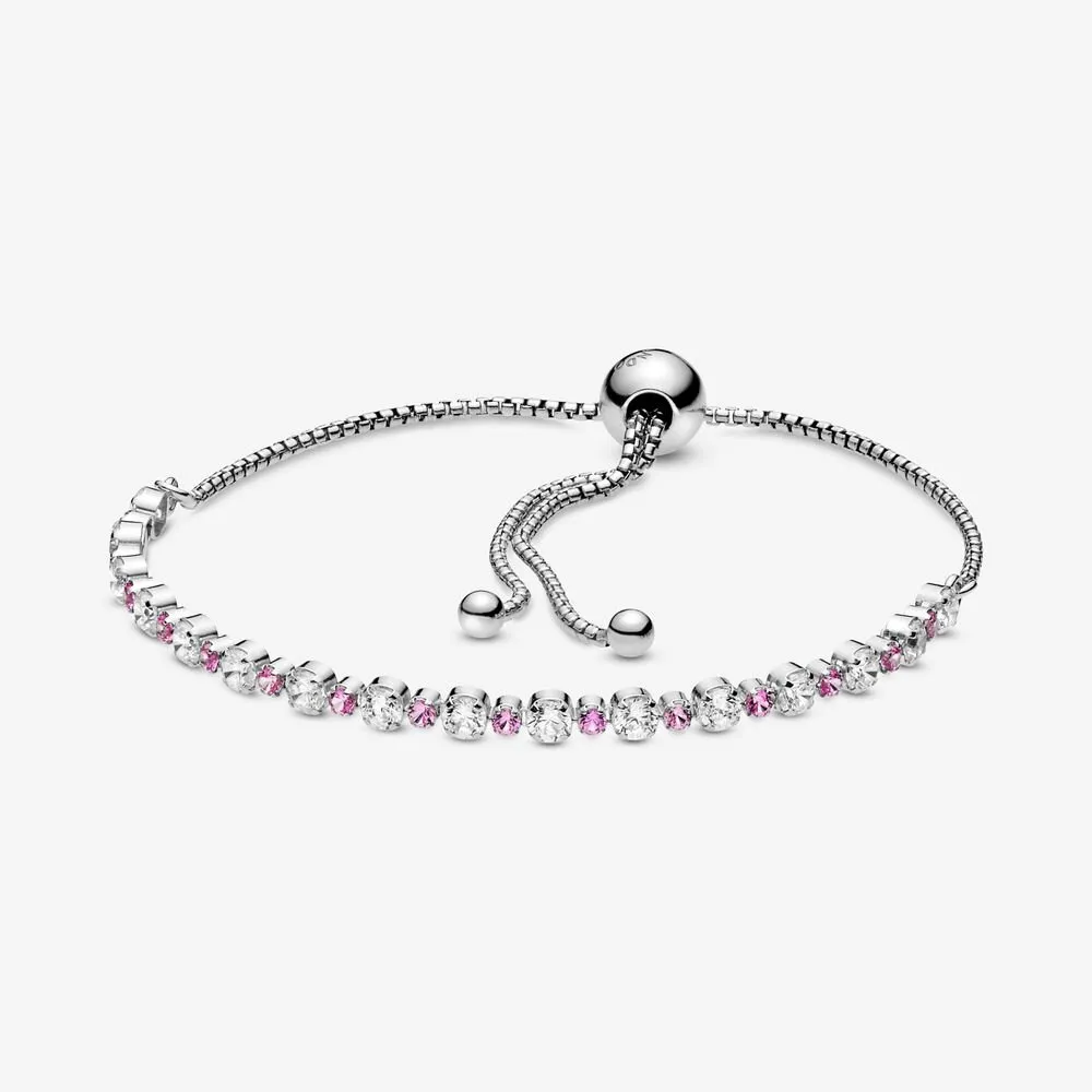 PANDORA Pink & Clear Sparkle Slider Bracelet - 598517C02