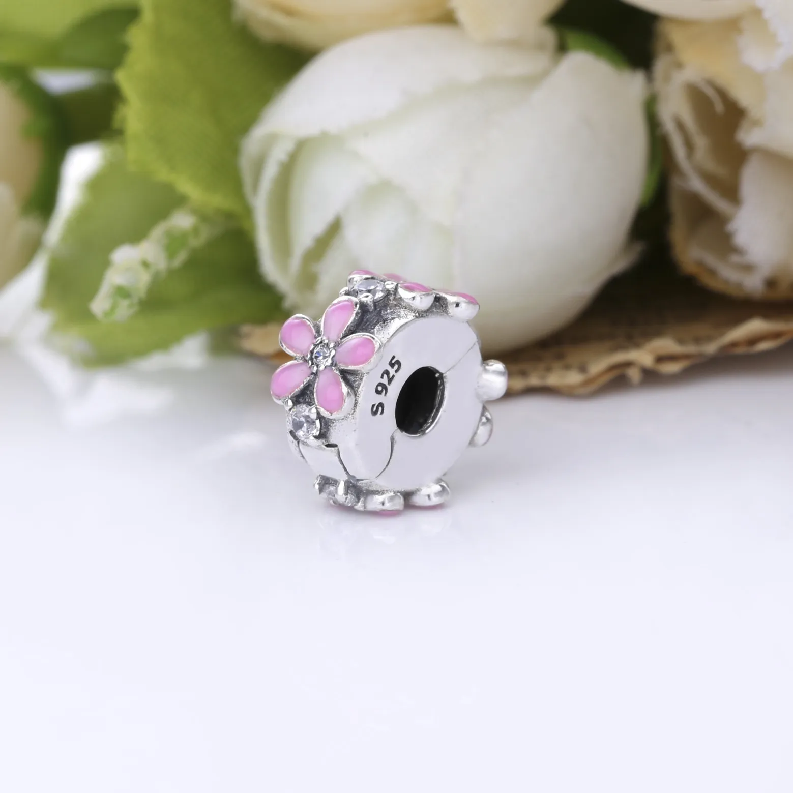 PANDORA Pink Daisy Flower Clip Charm - 798809C01