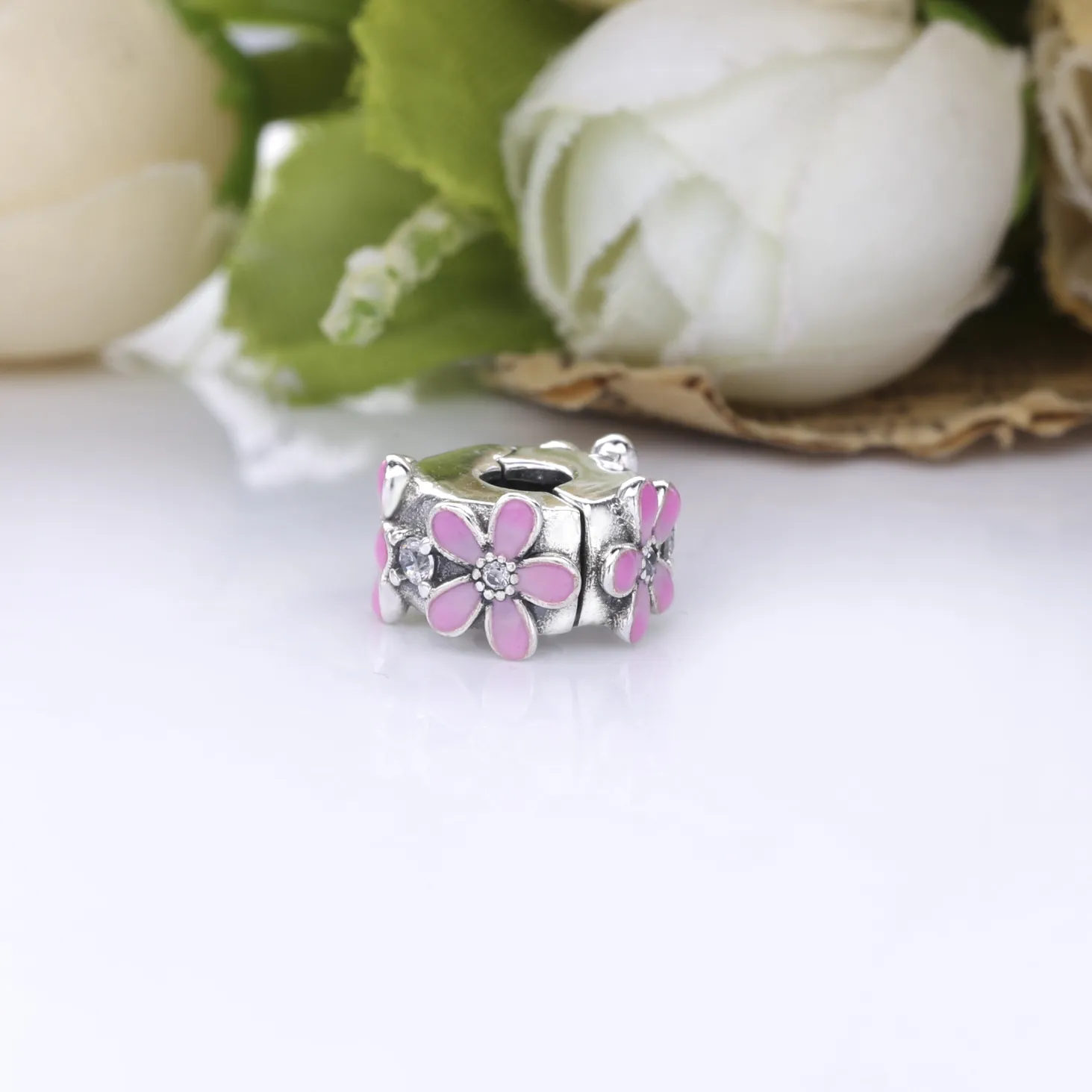 PANDORA Pink Daisy Flower Clip Charm - 798809C01