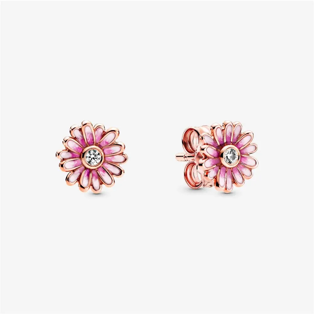 pandora pink daisy flower stud earrings 288773c01