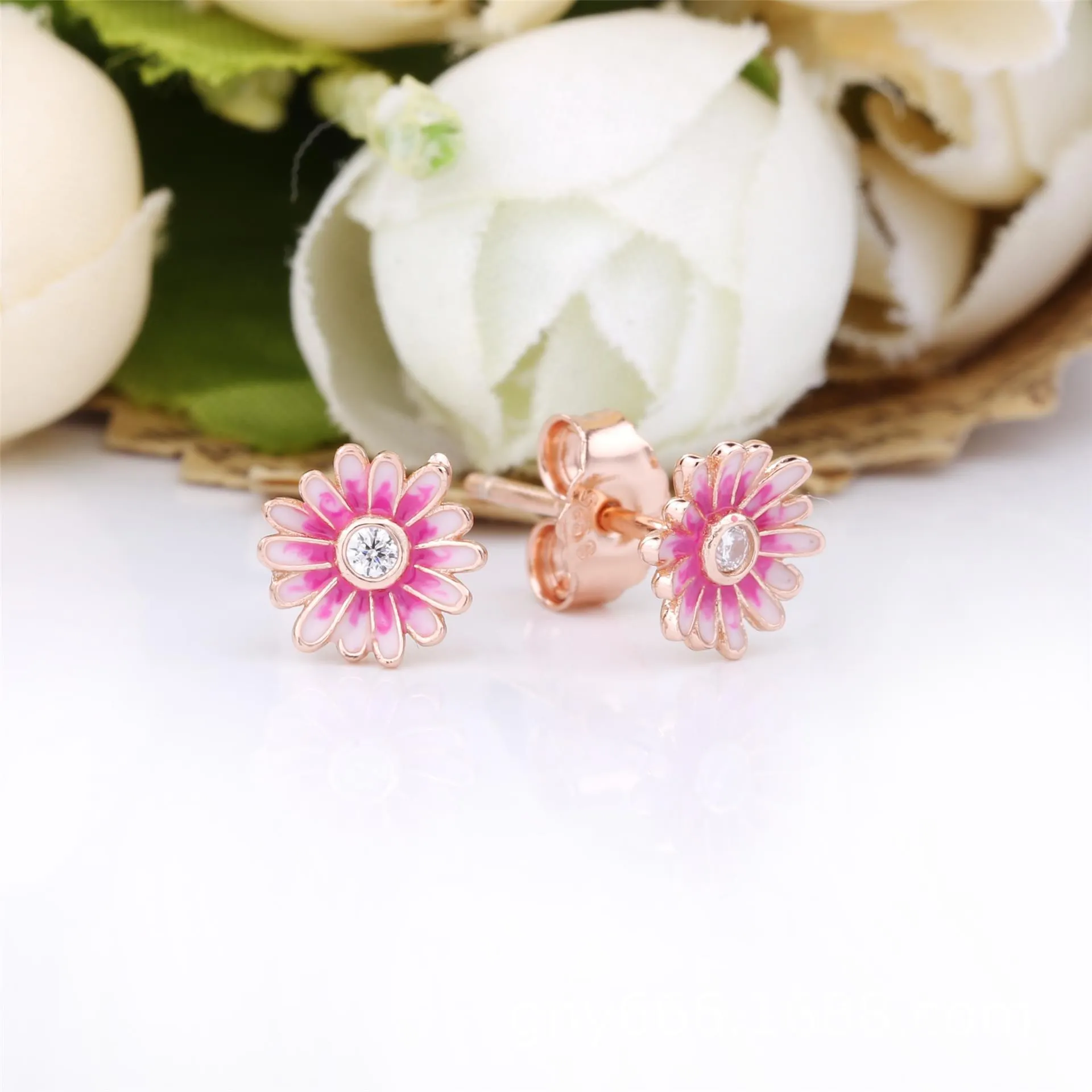 PANDORA Pink Daisy Flower Stud Earrings - 288773C01