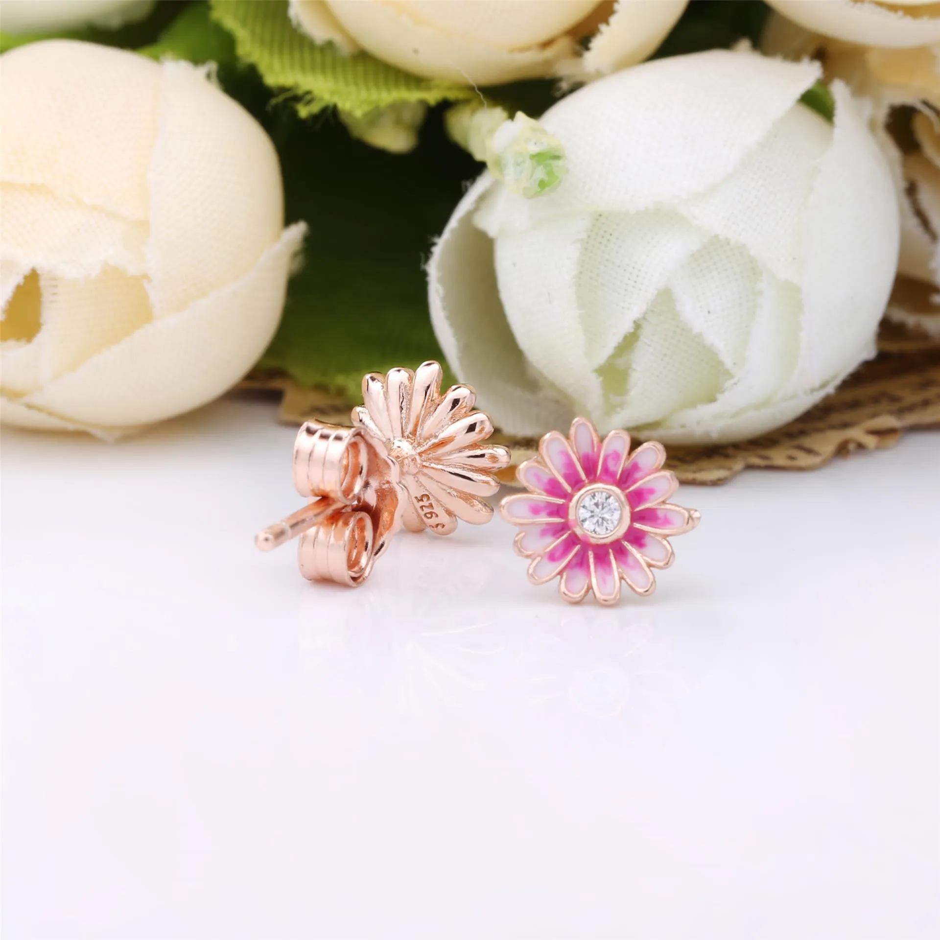 PANDORA Pink Daisy Flower Stud Earrings - 288773C01