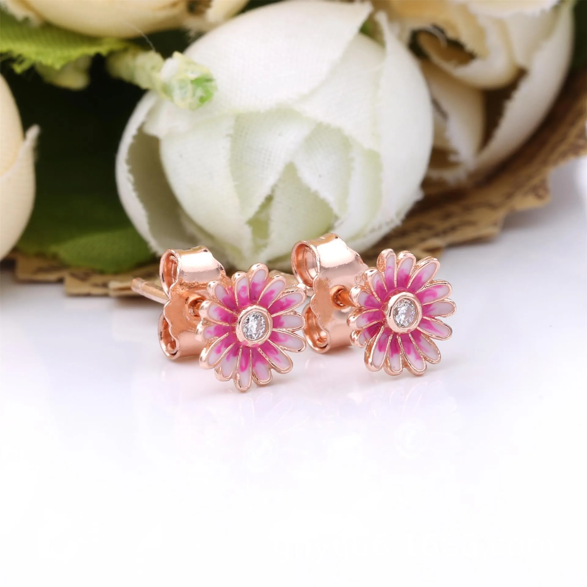 PANDORA Pink Daisy Flower Stud Earrings - 288773C01