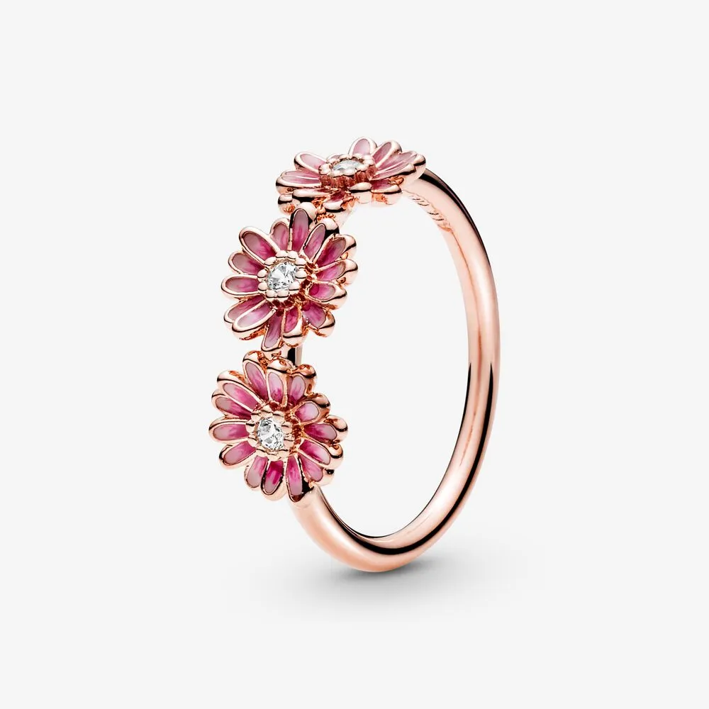 PANDORA Pink Daisy Flower Trio Ring - 188792C01