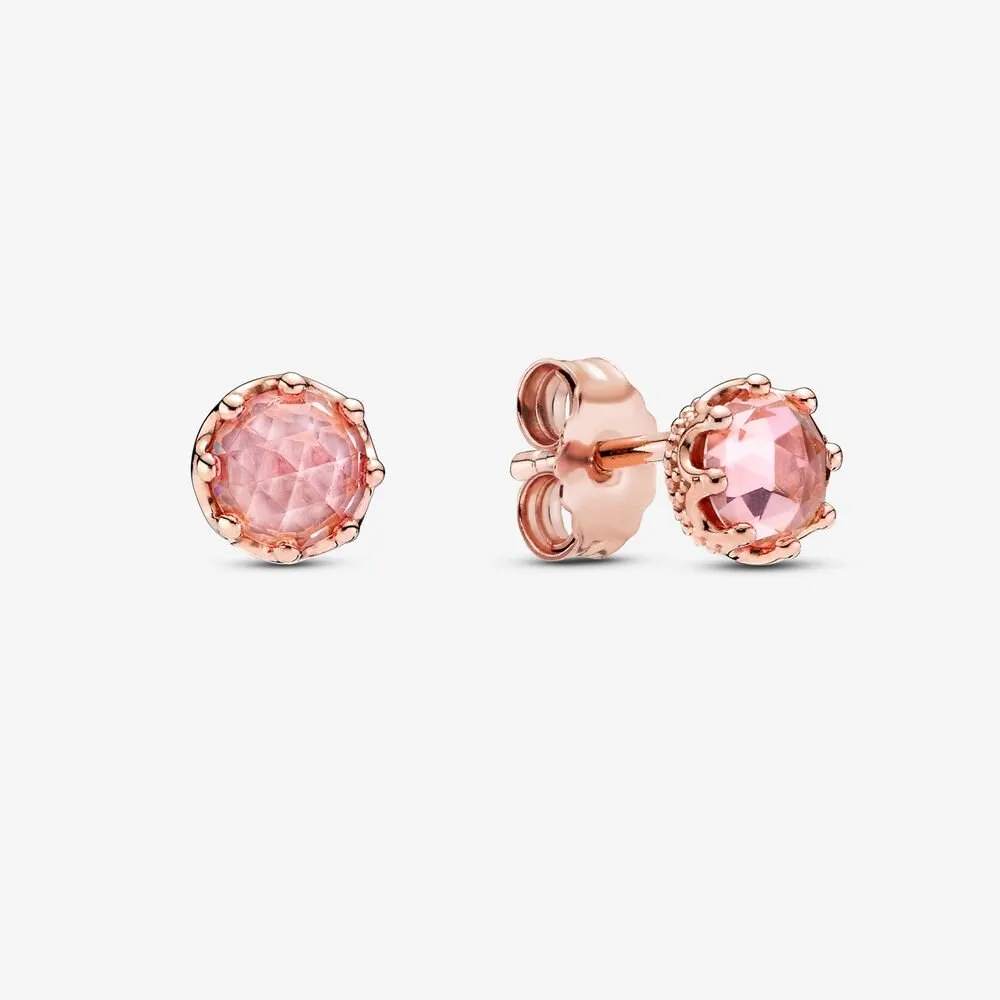 pandora pink sparkling crown stud earrings 288311c01