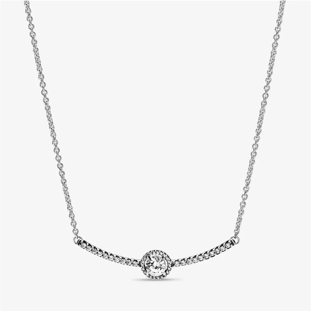 pandora round sparkle necklace 398490c01