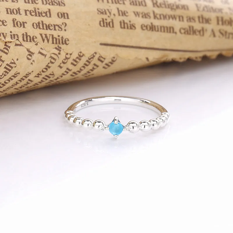 PANDORA Sky Blue Beaded Ring - 198867C07