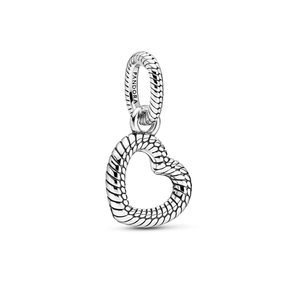 PANDORA Snake Chain Pattern Open Heart Pendant - 399094C00