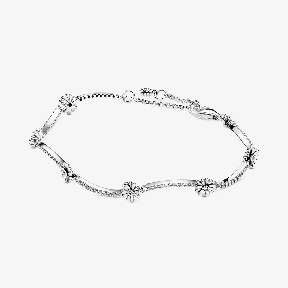 pandora sparkling daisy flower bracelet 598807c01