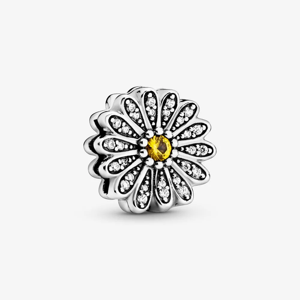 PANDORA Sparkling Daisy Flower Clip Charm - 798766C01