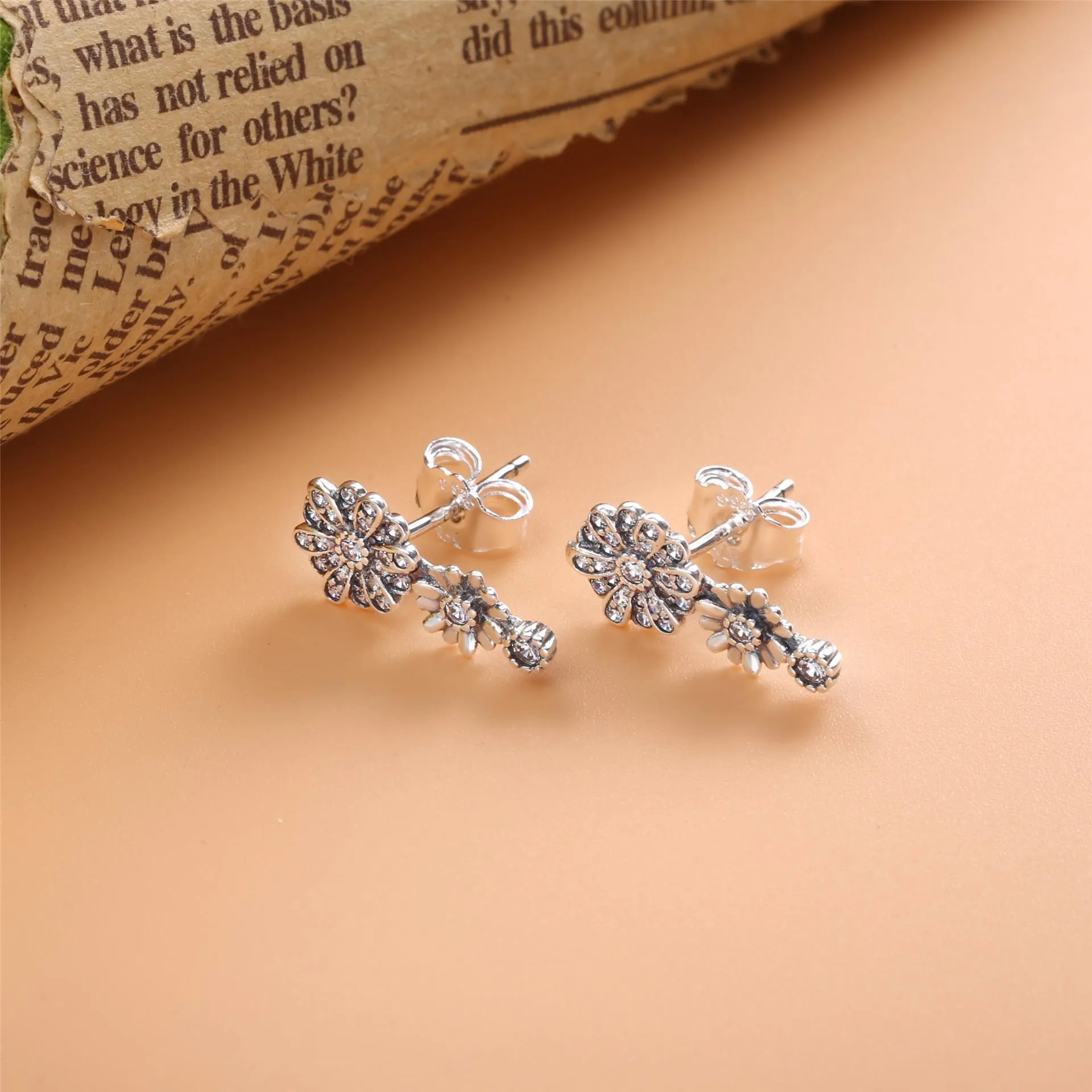 PANDORA Sparkling Daisy Flower Trio Stud Earrings - 298876C01