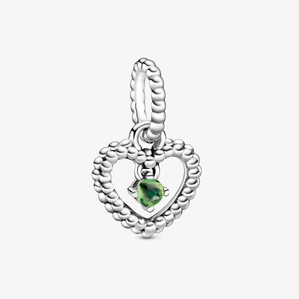 pandora spring green beaded heart dangle charm 798854c10