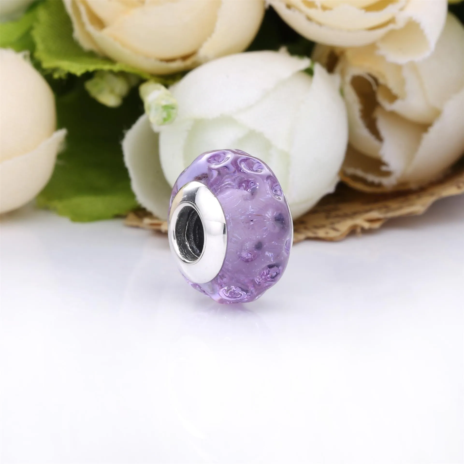 PANDORA Wavy Lavender Murano Glass Charm - 798875C00