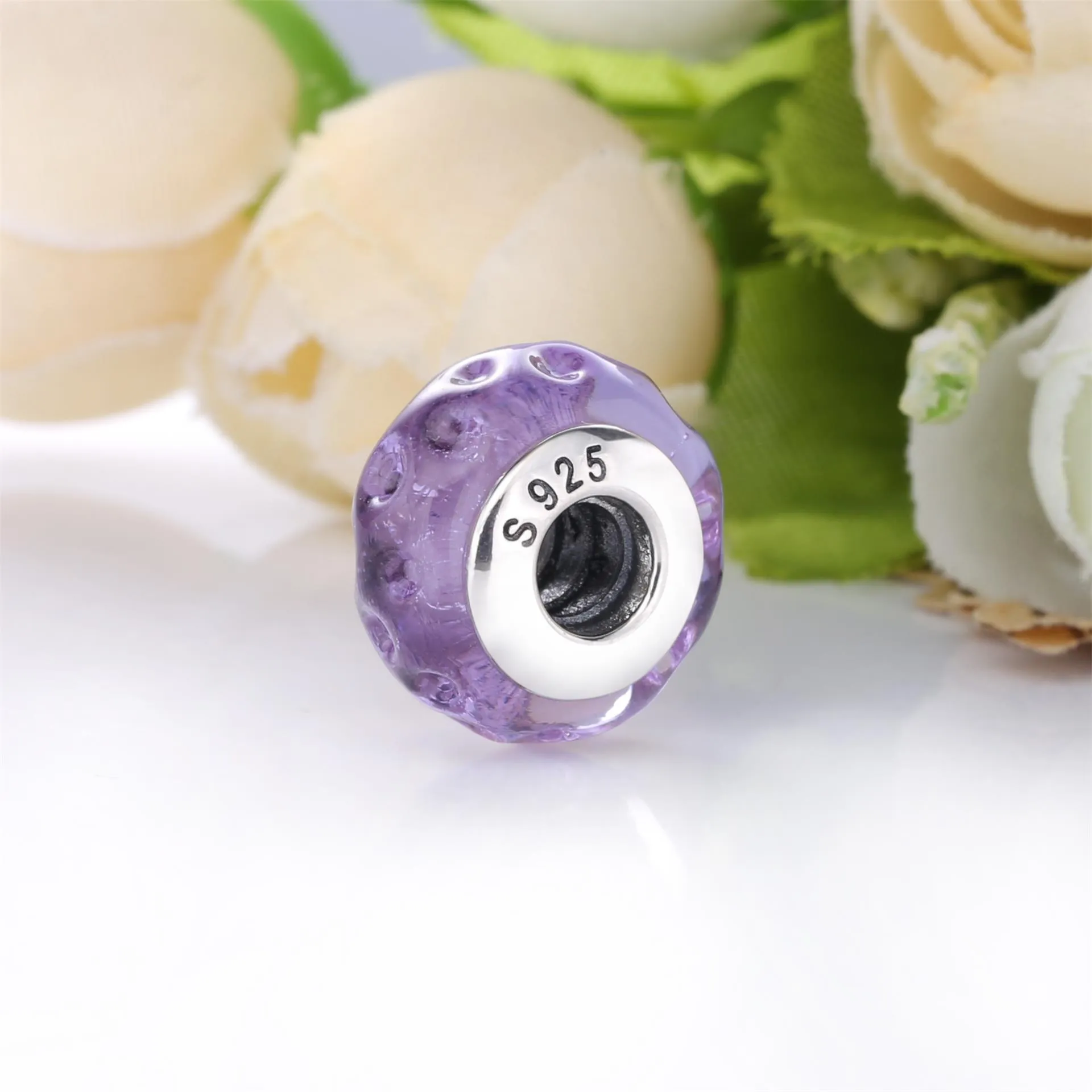 PANDORA Wavy Lavender Murano Glass Charm - 798875C00