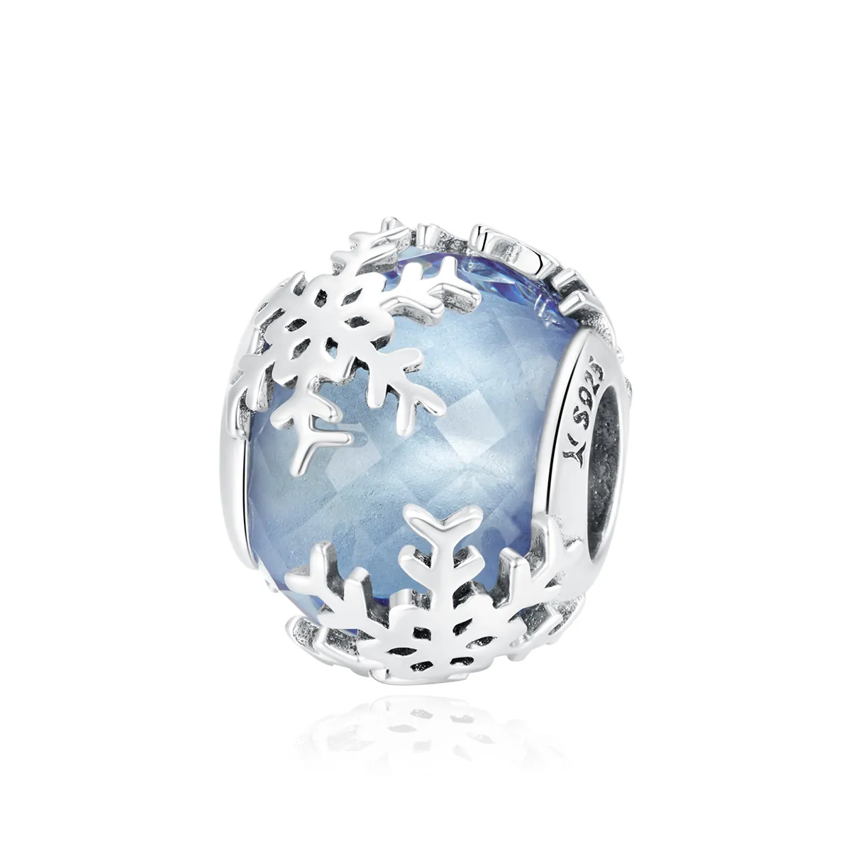 pandora style crystal snowflake charm scc1666