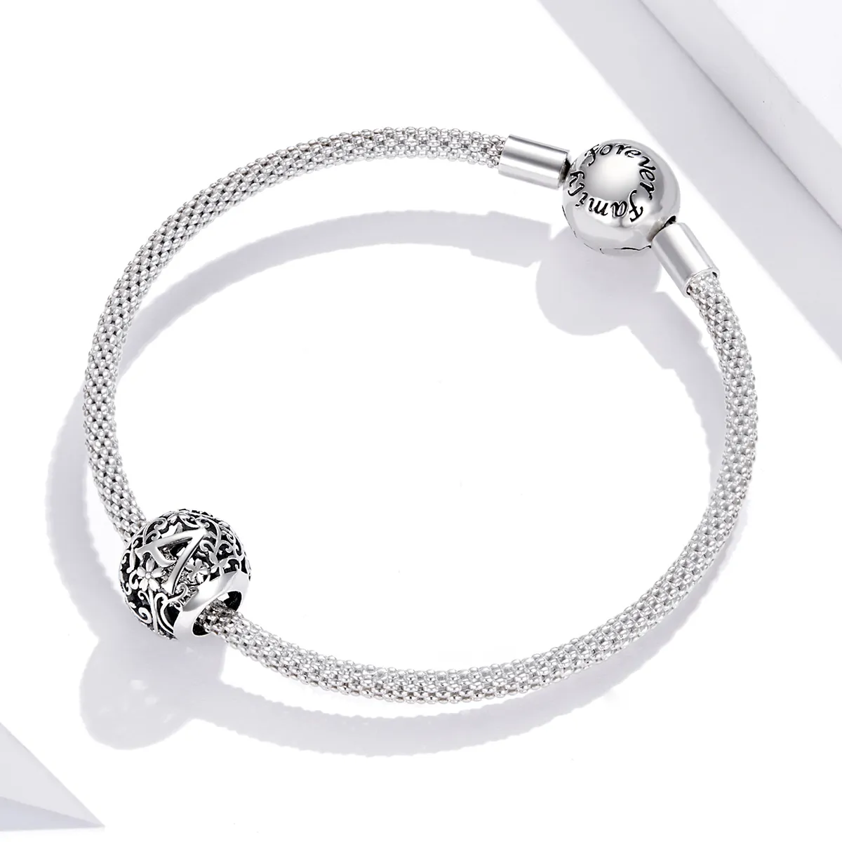 Pandora Style Openwork Flower Letter A Charm - SCC1444-A