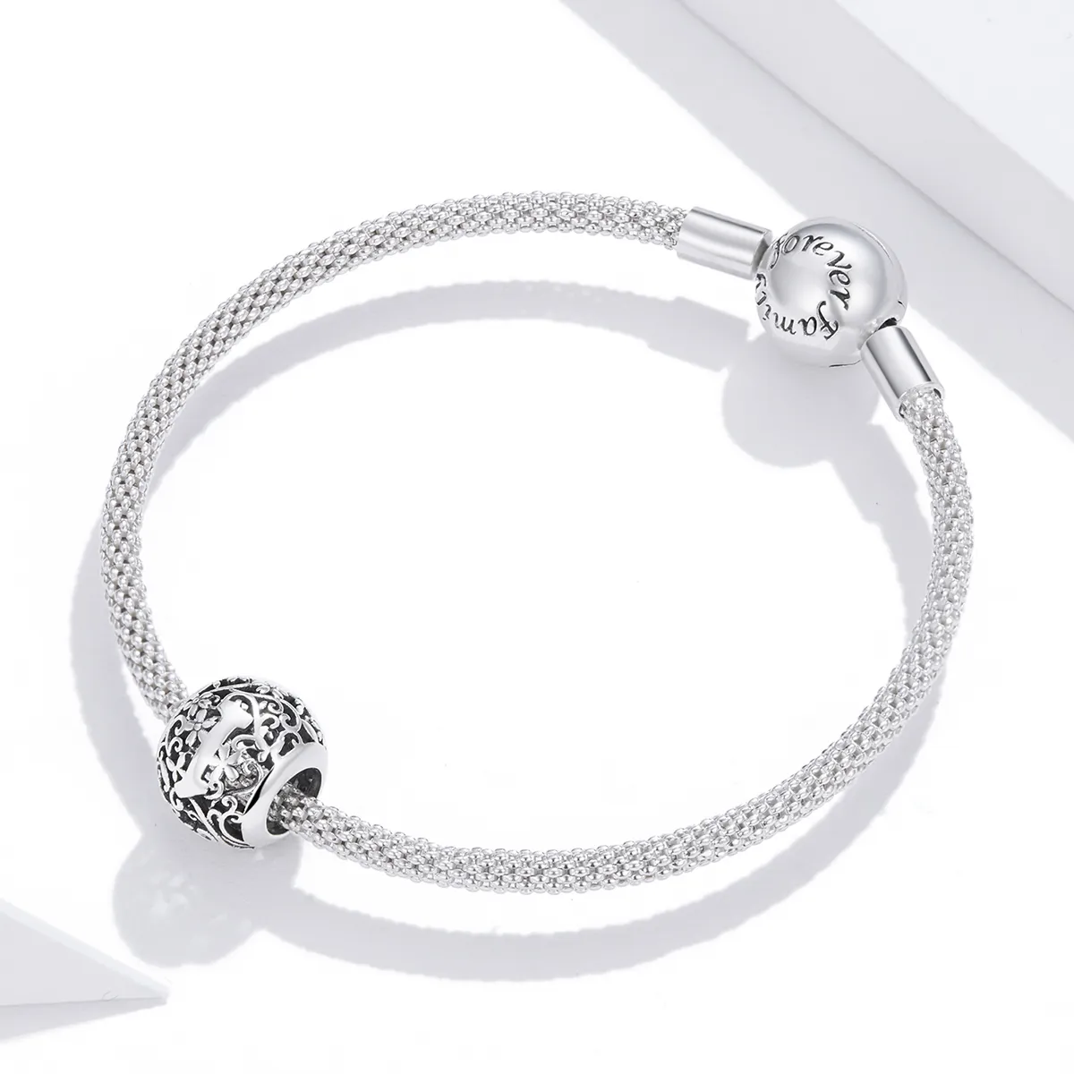 Pandora Style Openwork Flower Letter I Charm - SCC1444-I