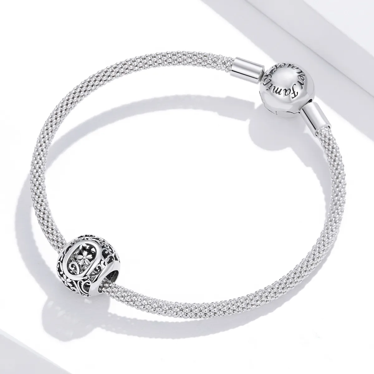 Pandora Style Openwork Flower Letter O Charm - SCC1444-O