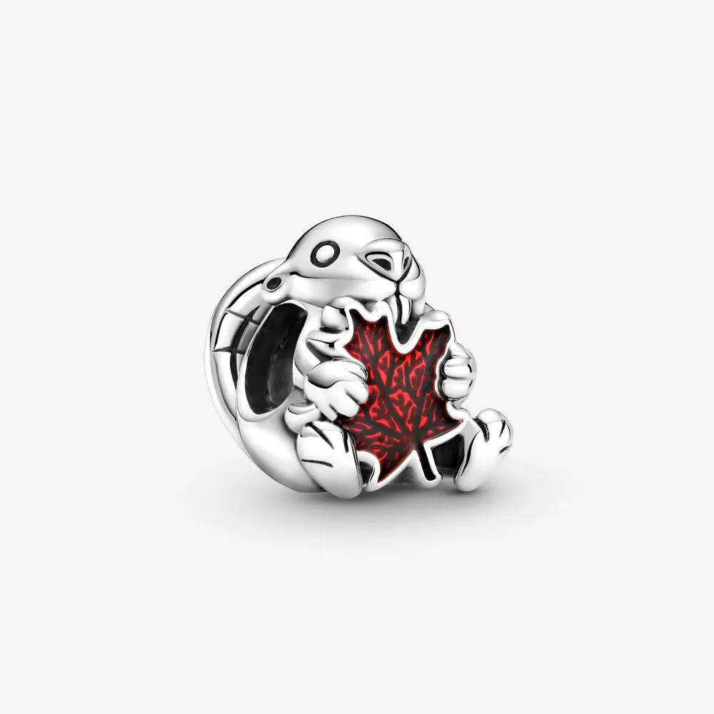 PANDORA Canadian Beaver & Maple Leaf Charm - 799394C01