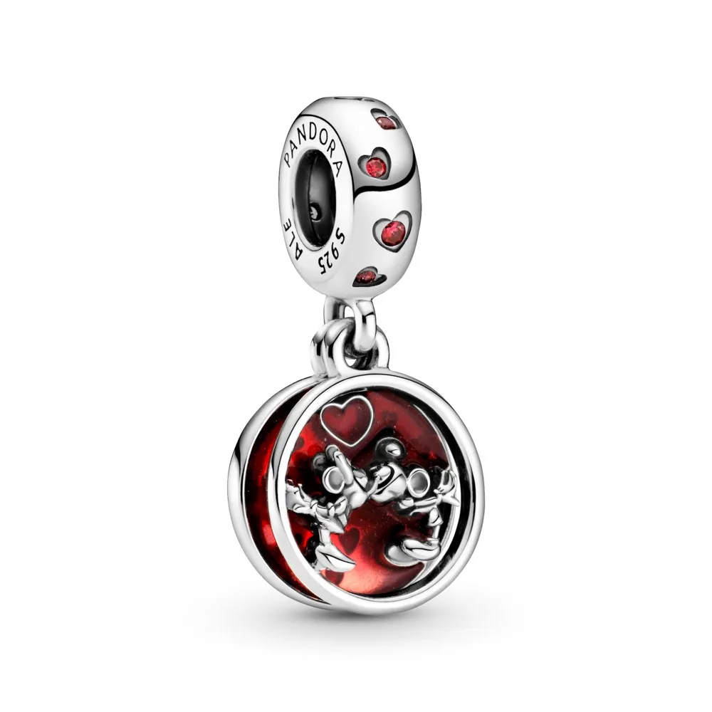 PANDORA Disney Mickey Mouse & Minnie Mouse Love and Kisses Dangle Charm - 799298C01