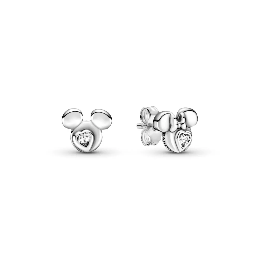 pandora disney mickey mouse minnie mouse silhouette stud earrings 299258c01