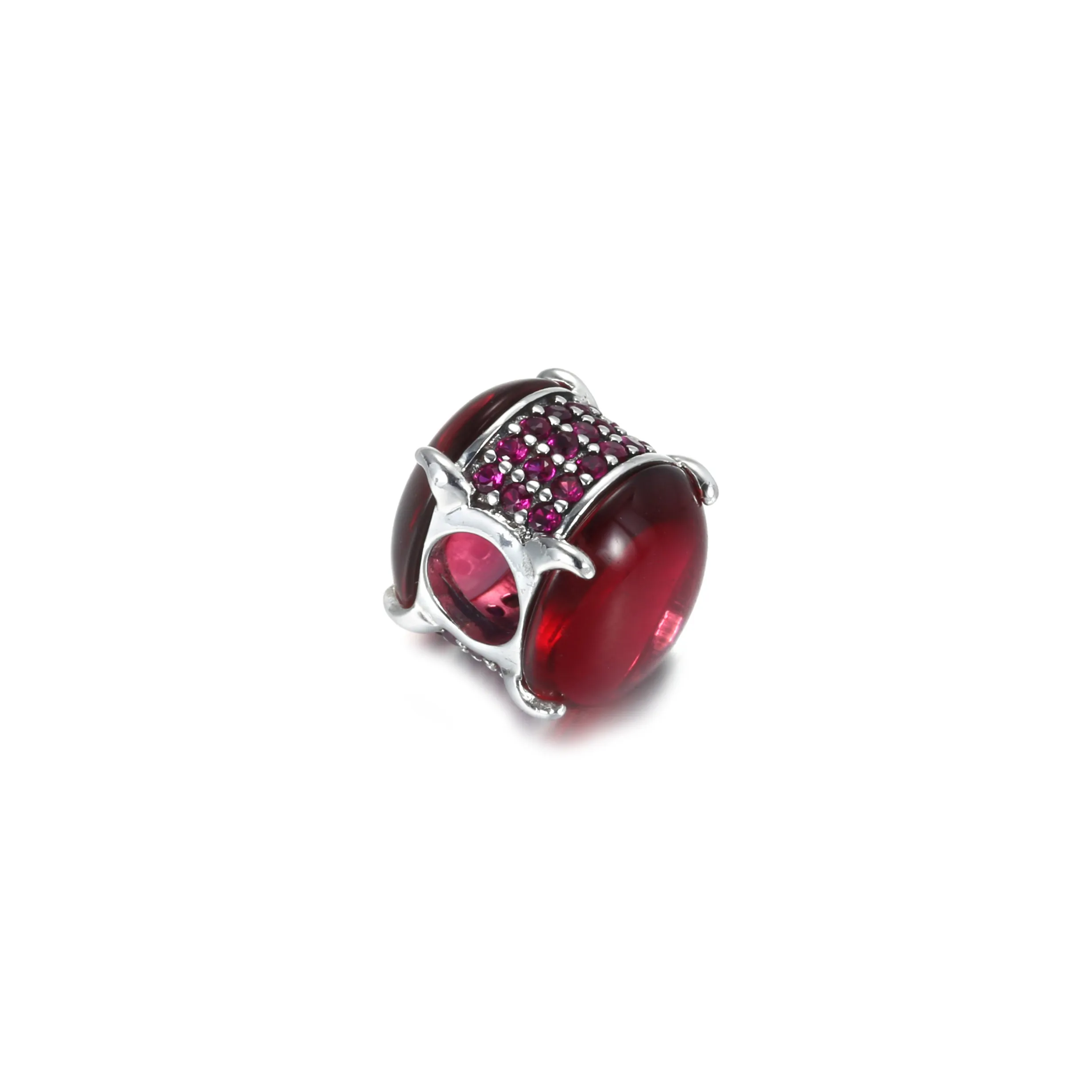 PANDORA Fuchsia Rose Oval Cabochon Charm - 799309C01