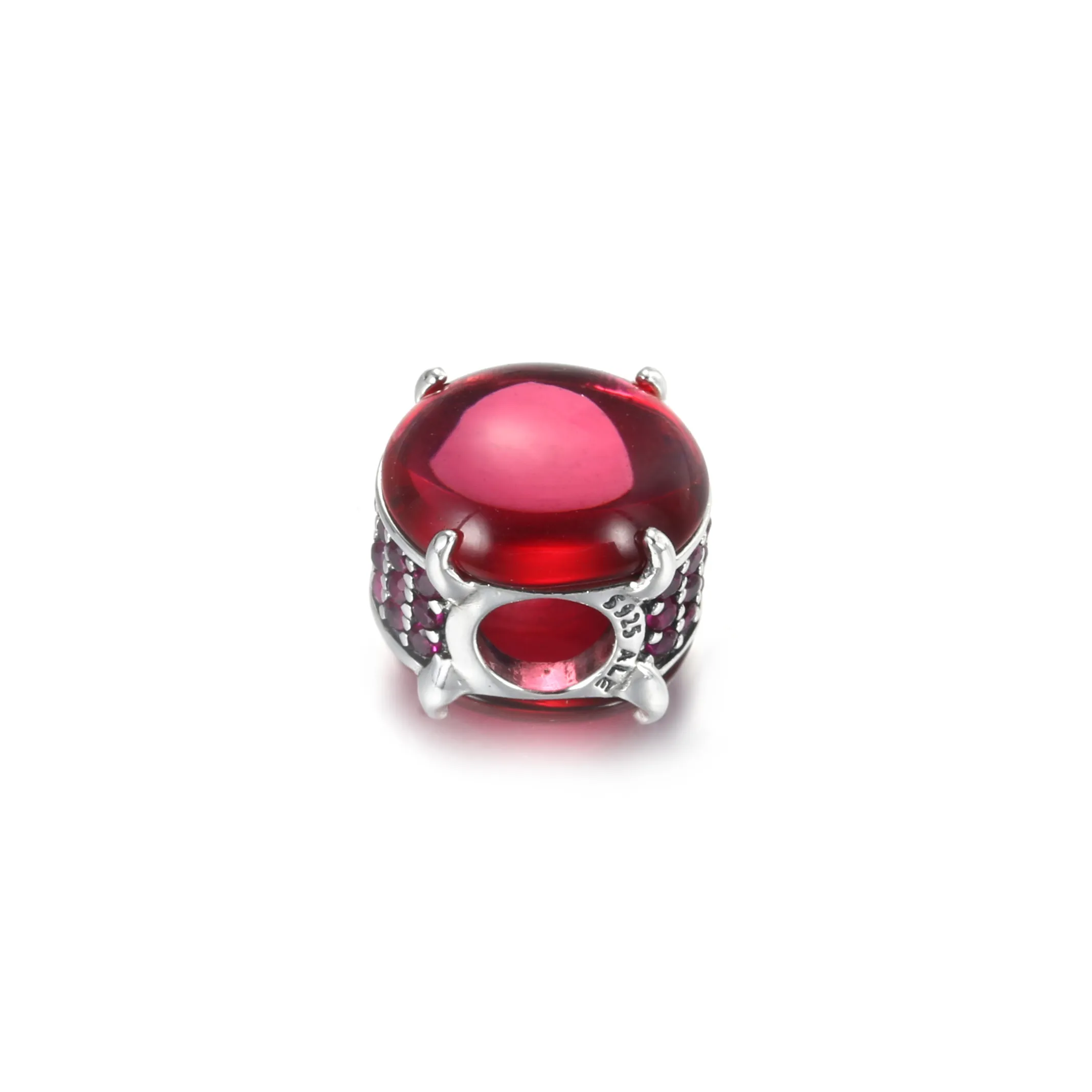 PANDORA Fuchsia Rose Oval Cabochon Charm - 799309C01