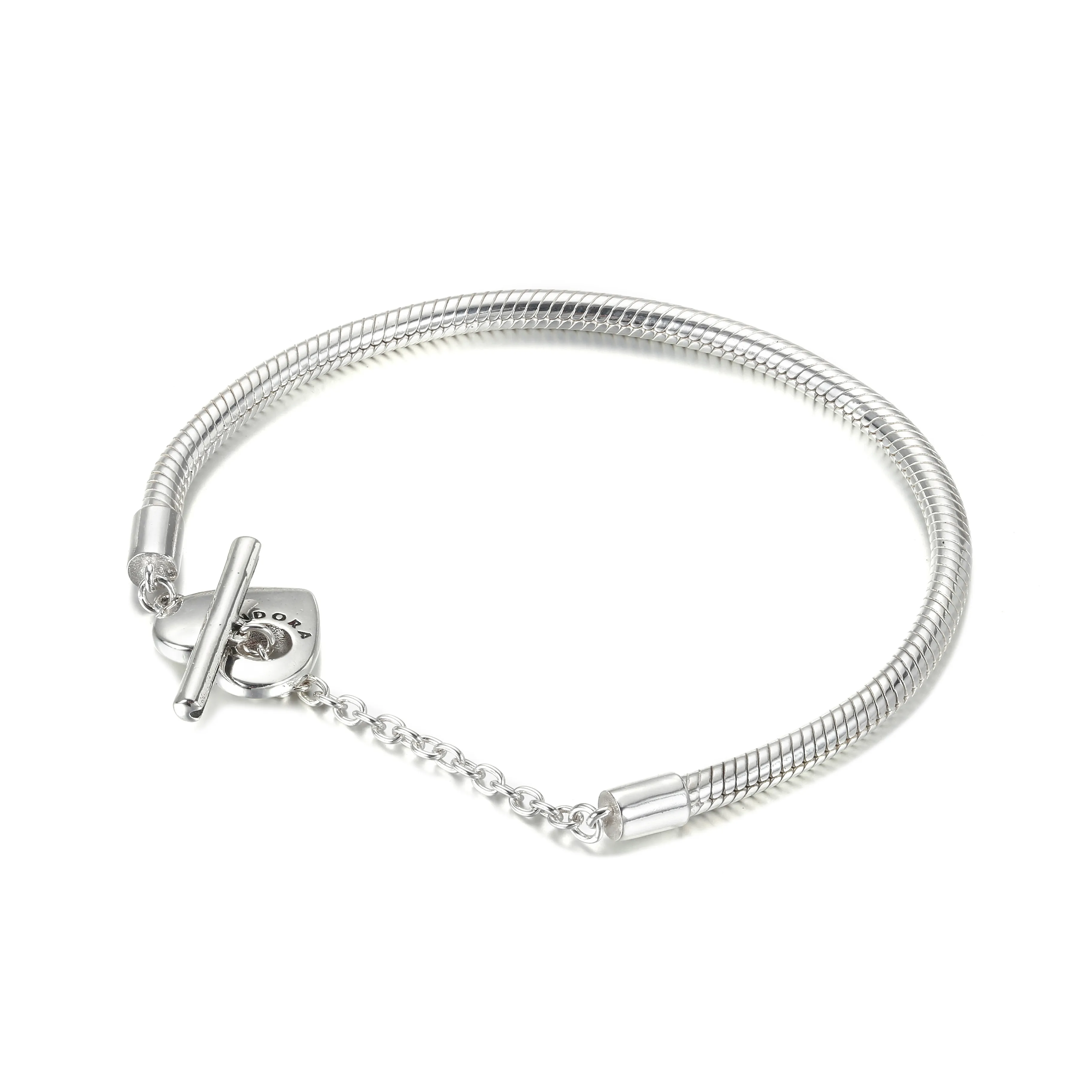 Pandora Moments Heart T-Bar Snake Chain Bracelet - 599285C00