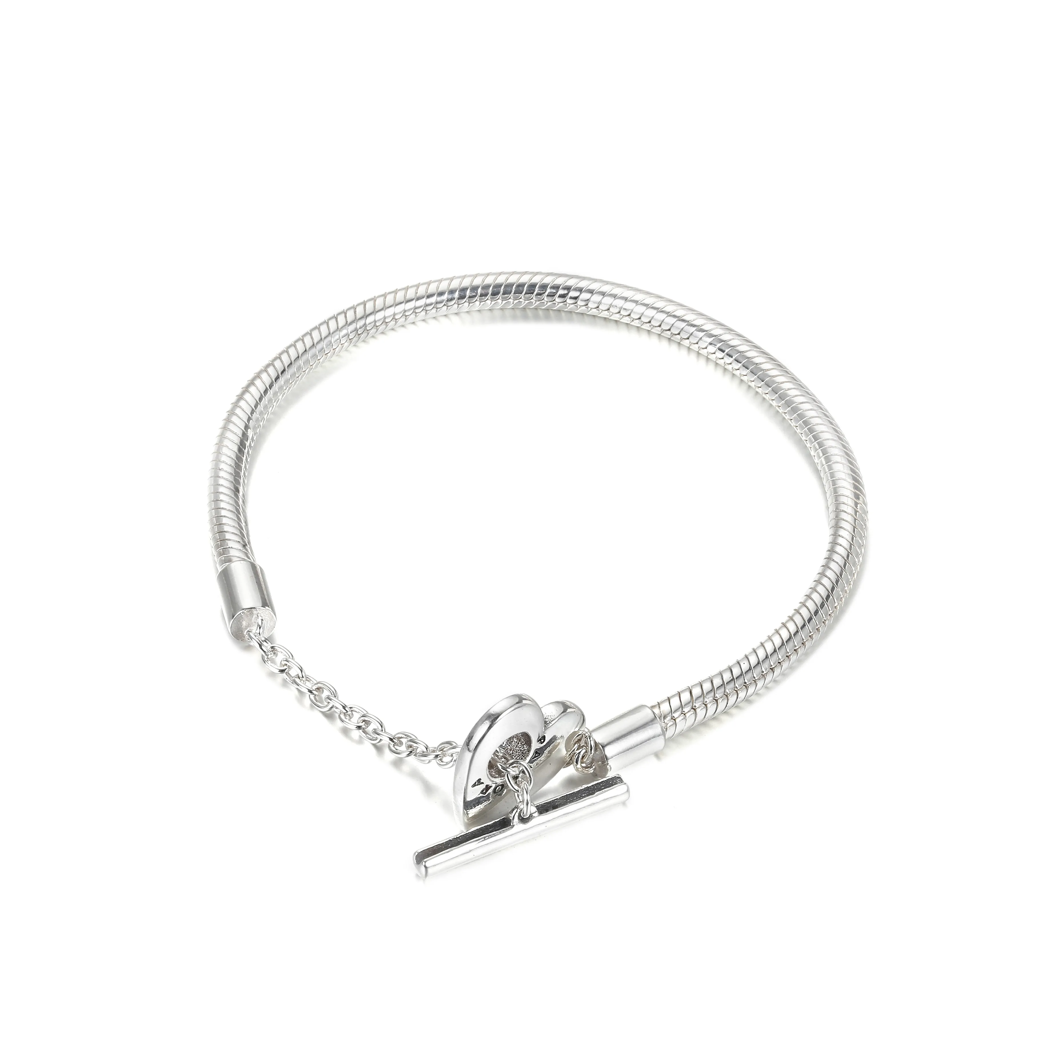 Pandora Moments Heart T-Bar Snake Chain Bracelet - 599285C00