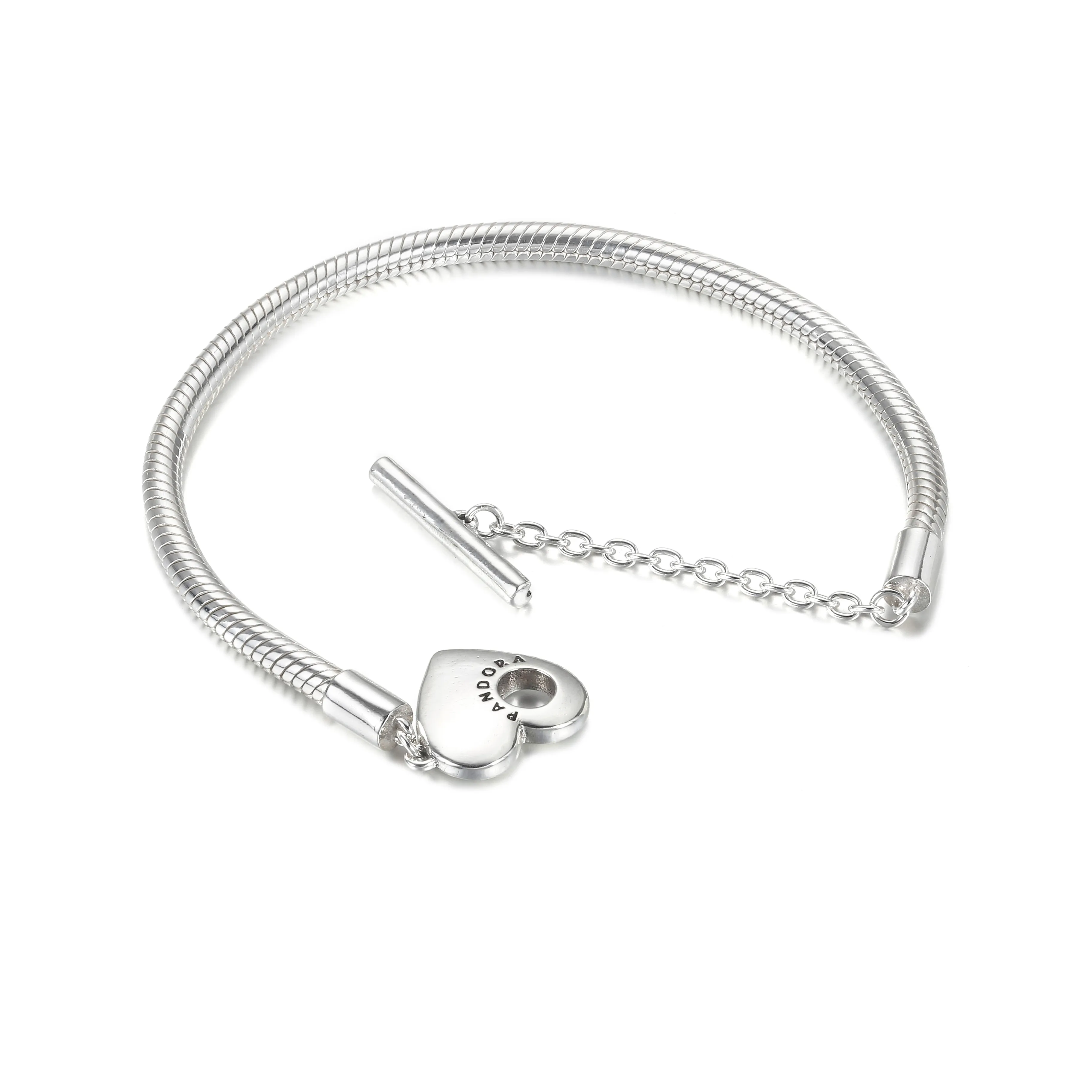 Pandora Moments Heart T-Bar Snake Chain Bracelet - 599285C00