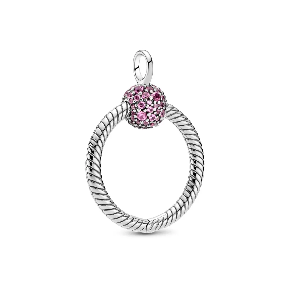 pandora moments small pink pavé o pendant 399097c02