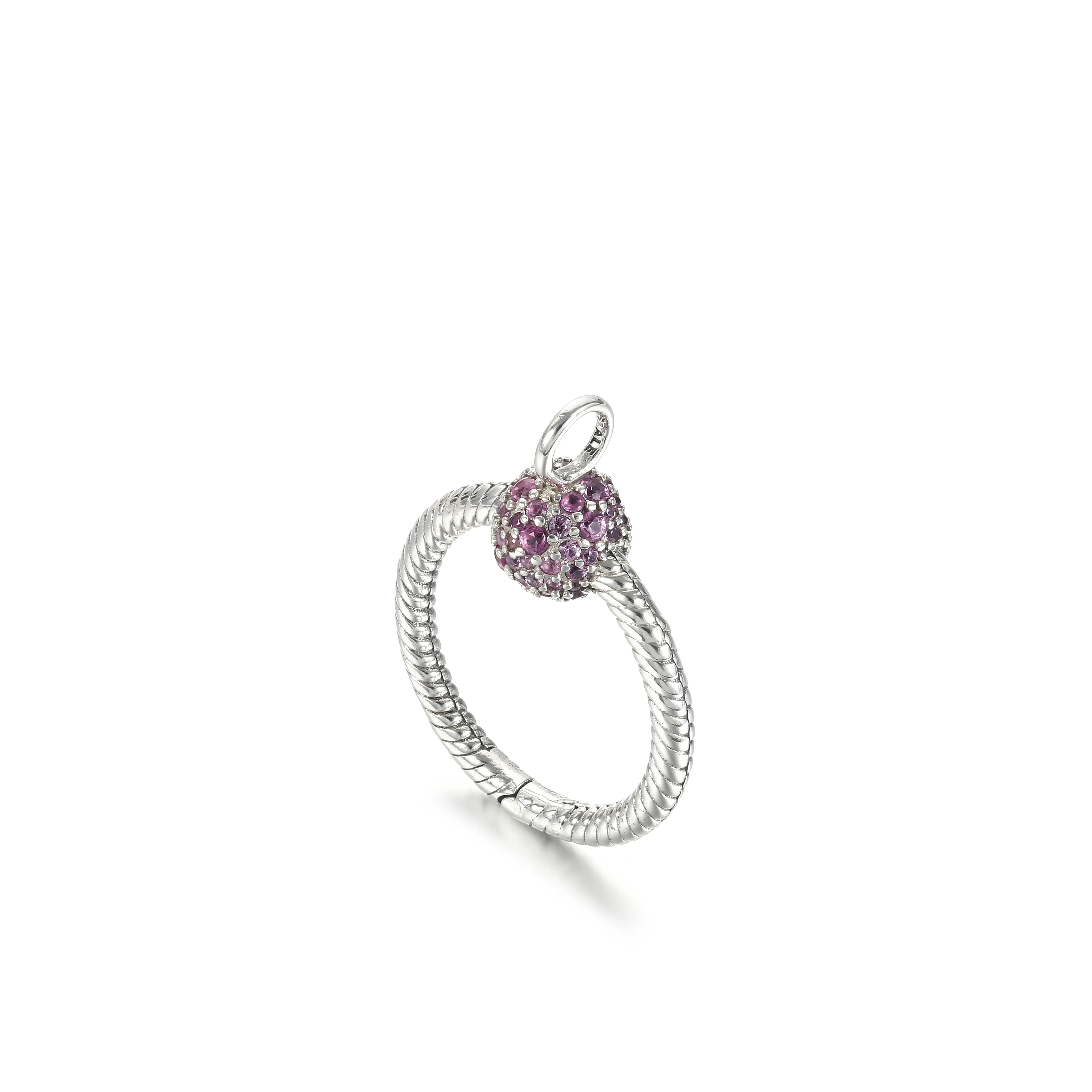 Pandora Moments Small Pink Pavé O Pendant - 399097C02